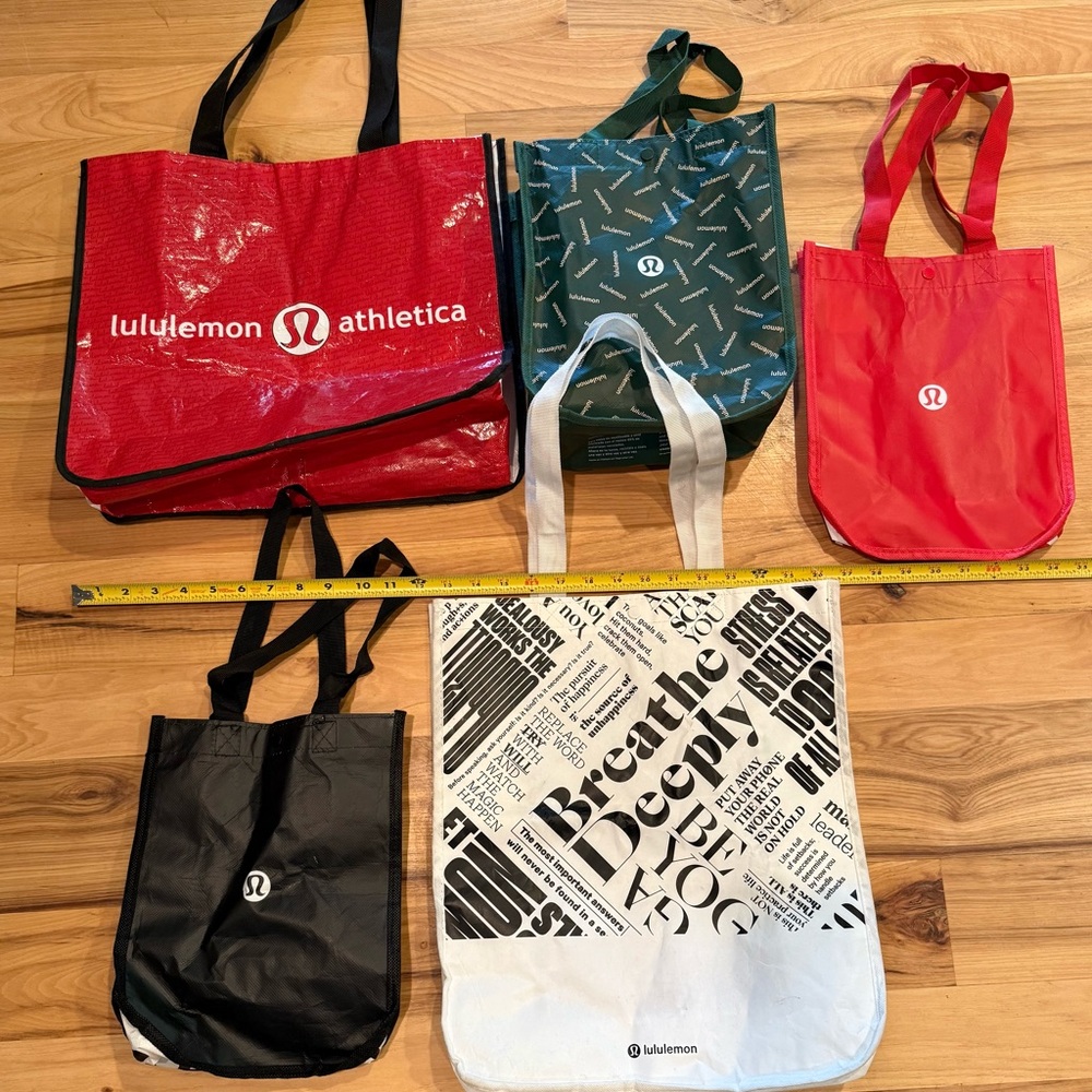 lululemon athletica Tote Bag Collection - Red, Green, Black, White